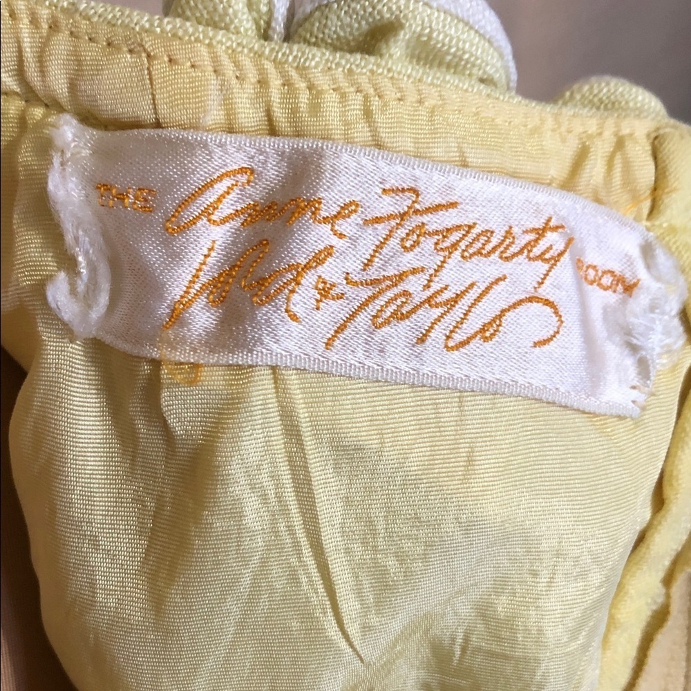Vintage The Anne Fogarty Room Chic Yellow Ruffle Neckline Mini Dress - Picture 8 of 11